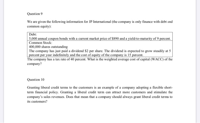 urgent!!please help me to solve these!! Question 9 We are given the