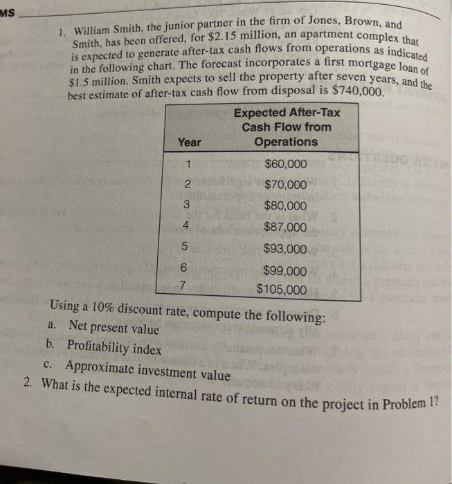  MS 1. William Smith, the junior partner in the form of