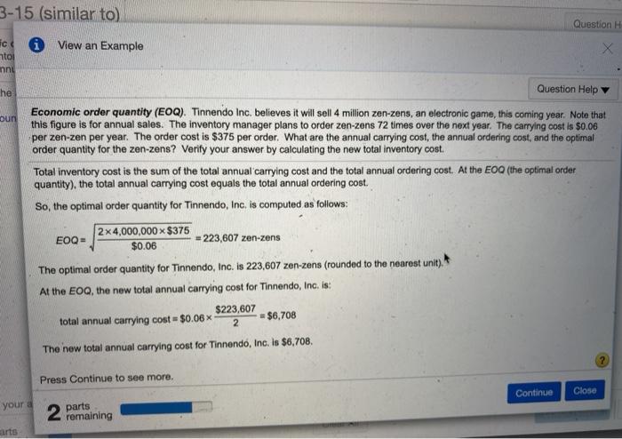 next year. The carrying cost is $0.02 per zenzen per year. The