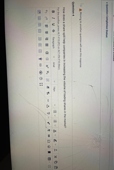  JLLULUS Question Completion Status: 4 Moving to another question will save