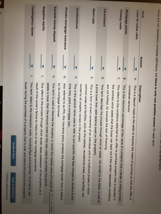  LU Ue Correct term. These are not necessarily complete definitions, but