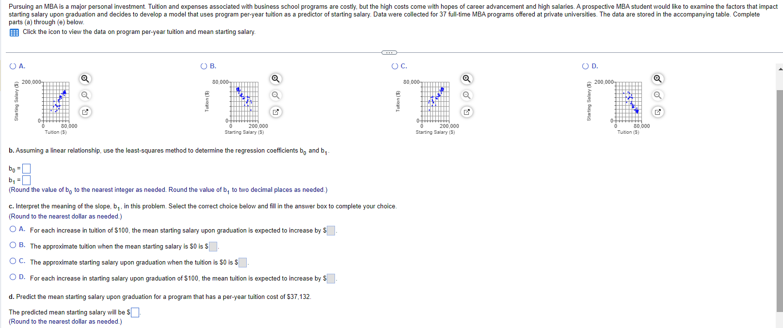 parts (a) through (e) below Click the icon to view the