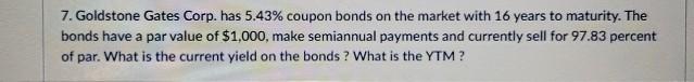 please answer in formulas or financial calculator values and round decimals to