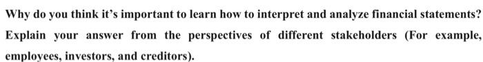  Why do you think it's important to learn how to interpret