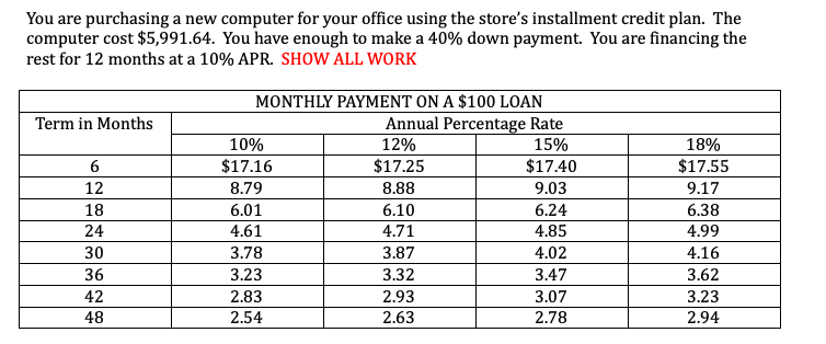  You are purchasing a new computer for your office using the