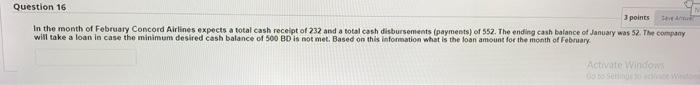 solve it quickly Question 16 3 points In the month of February