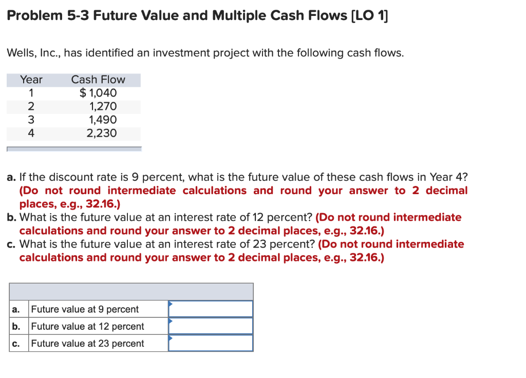Co. has identified an investment project with the following cash flows. Year