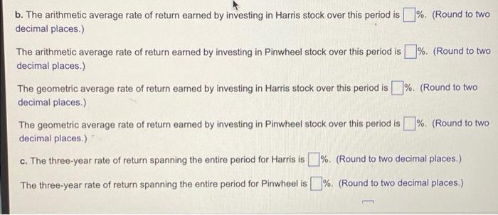 price data in the popup window, following questions for the Harris and