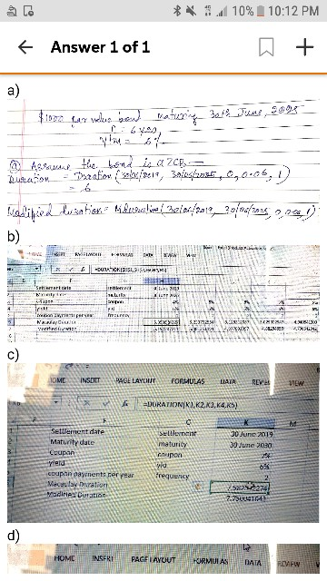 date) is 30th June 2019 and the yield to maturity is 6%.