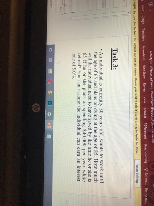  Activity 3 (1) [Protected View] - PowerPoint (Product Activation Failed) Animations