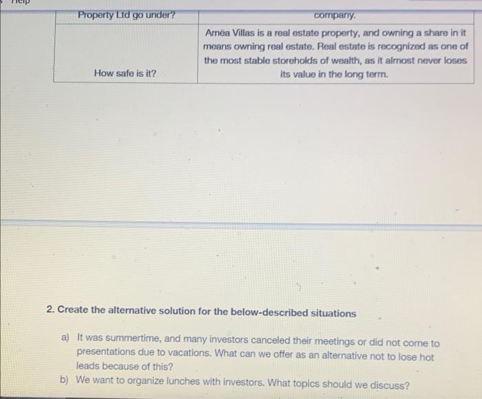 for the Amea. To complete this task use the provided below questions