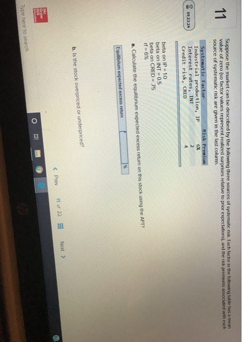 on the market is 13%. The expected return on a stock with