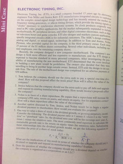  ELECTRONIC TIMING, INC. Electronic Timing. Inc. (ETD), is a small company