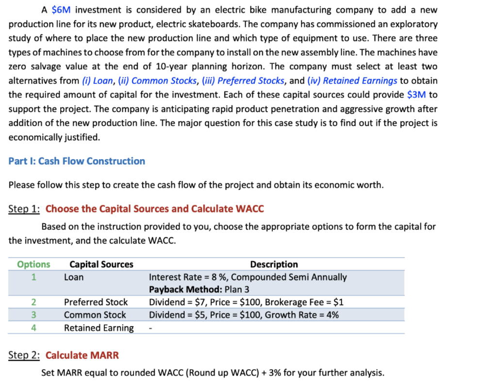 For step 1 use option 1, PayBack Plan Method Option 2 For