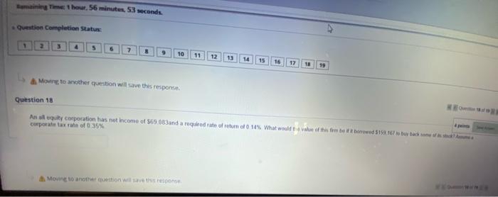 please answer the question with steps An all equity corporation has net