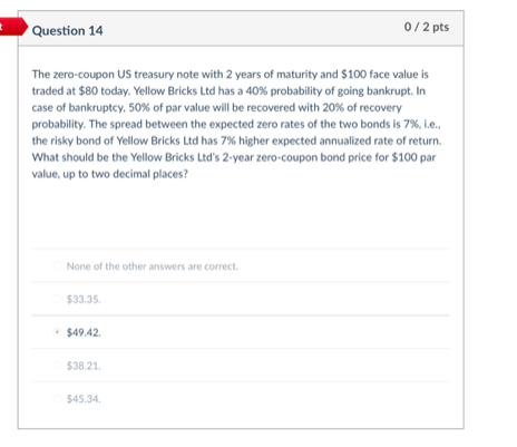 and risky 240.2% . 10^0.2% 2%. 10%. fect Question 5 0/1 pts