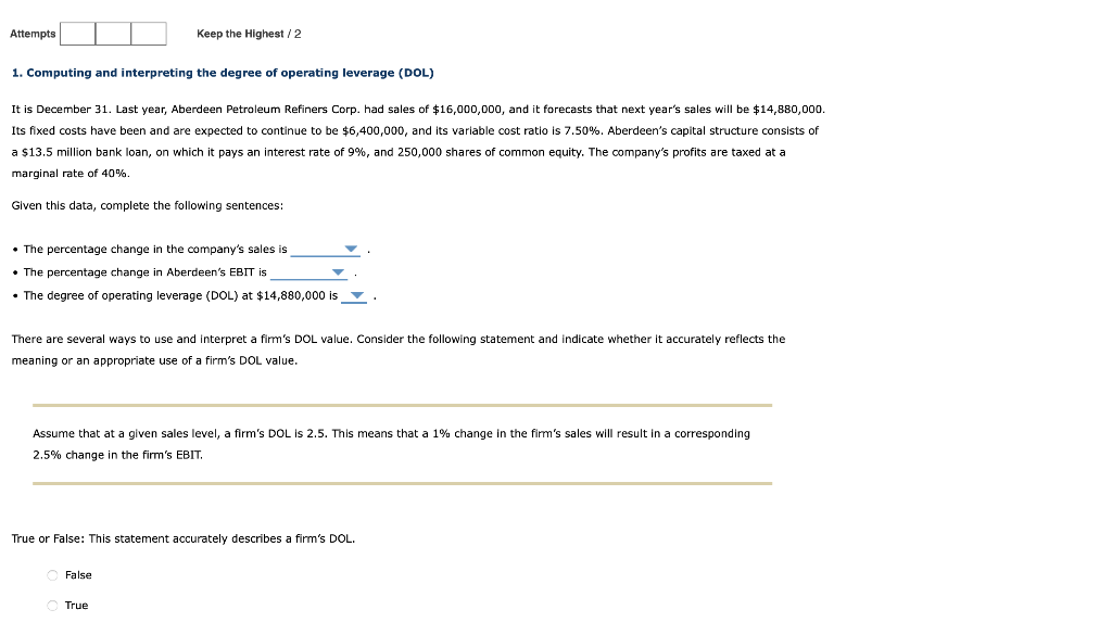 Attempts Keep the Highest/2 1. Computing and interpreting the degree of