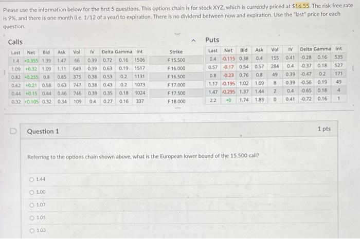  Please use the information below for the first 5 questions. This