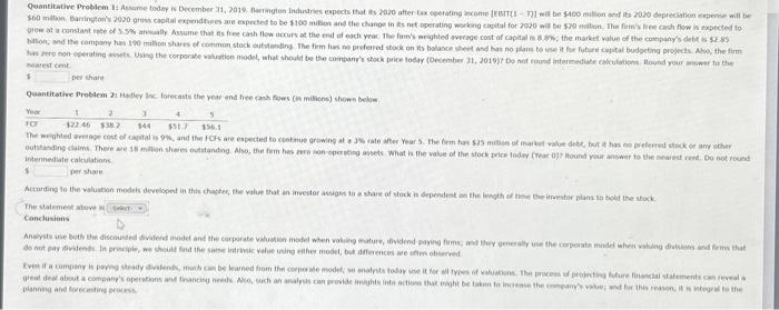  mearest eent. 5 ber share intermealate calculations. i) (eer share The