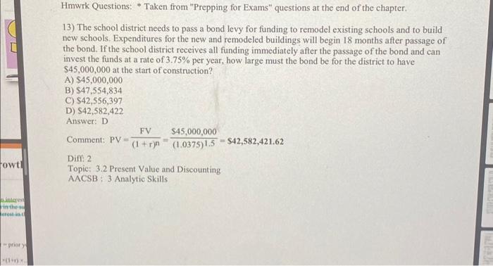 why n=1.5? 13) The school district needs to pass a bond levy