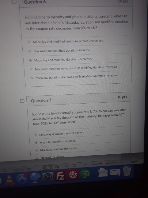 May I please have help with 6,7,8 | Question 6 10