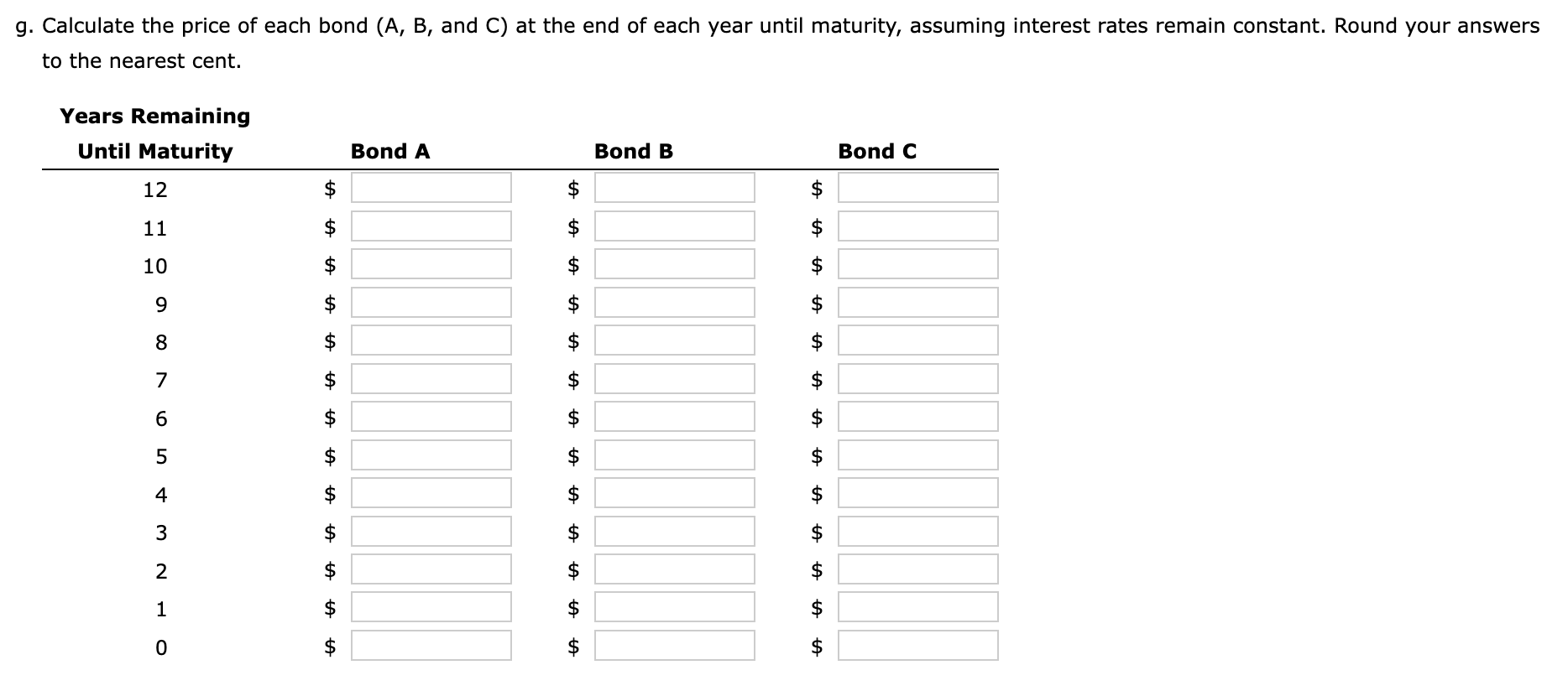 Calculating the current yield for each of the three bonds 15 Bond