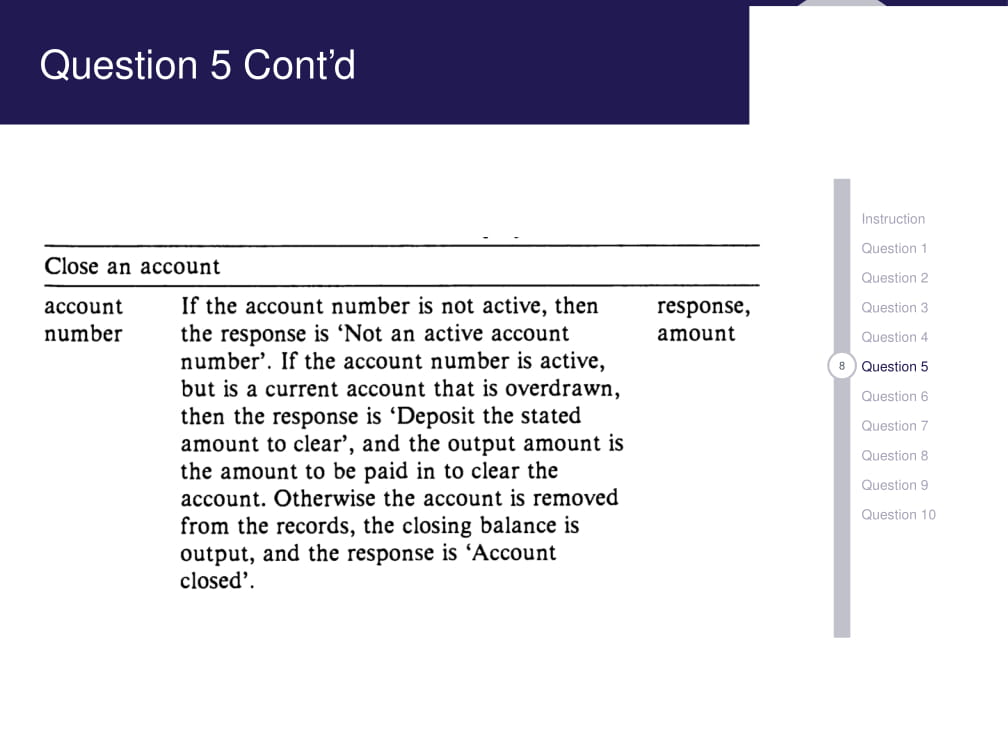 Question 4 7 Question 5 Question 6 Question 7 The informal descriptions
