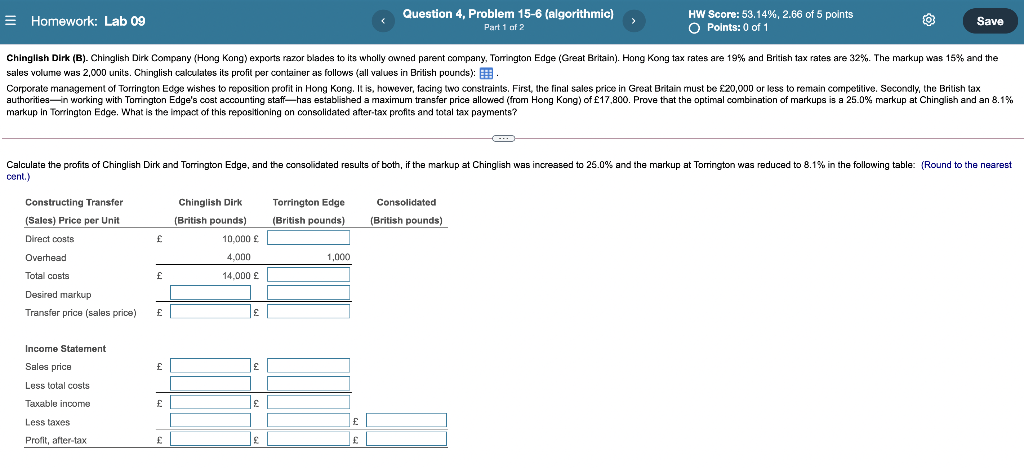  Homework: Lab 09 Question 4, Problem 15-6 (algorithmic) Part 1 of
