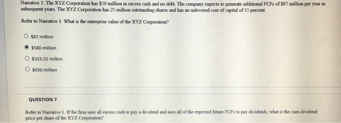  Please show all work my answer might be wrong Narmative 1: