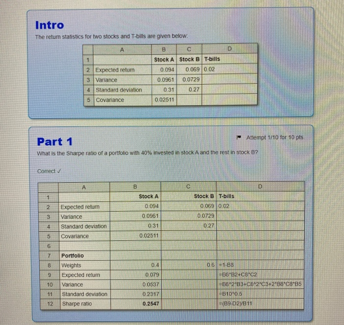 please answer part 2 using Excel and show work and formula Intro