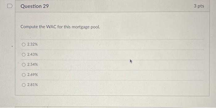 of mortgages. Mortgages within each group are identical. Group Balance Contract Rate