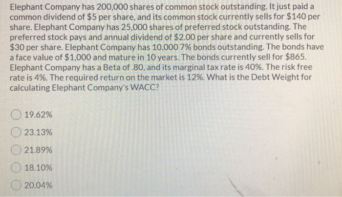 per share phant Comp us 25.000 shares of referred stock outstanding The