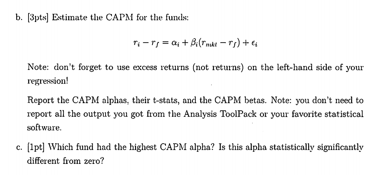some real-world data. File mfunds_data.xlsx contains historical returns of three mutual funds