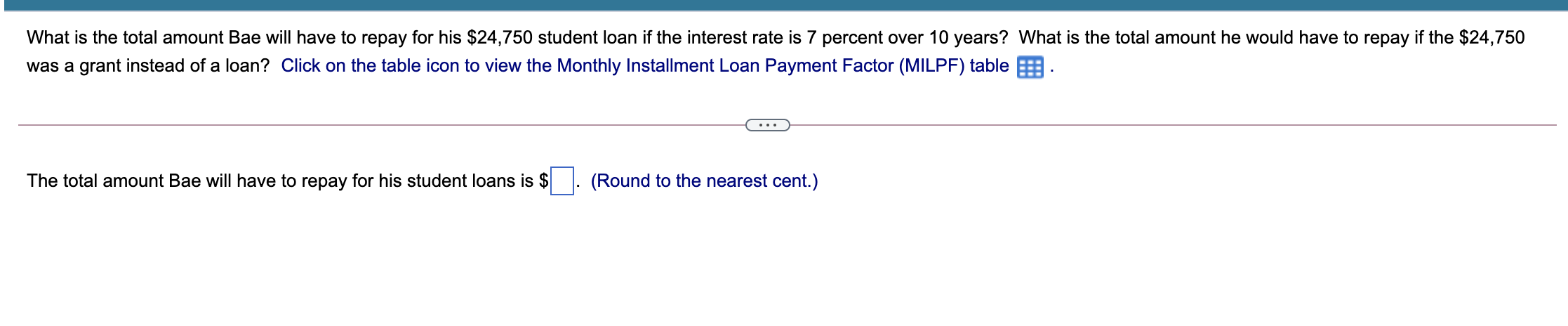 please use (MILPF) table What is the total amount Bae will have