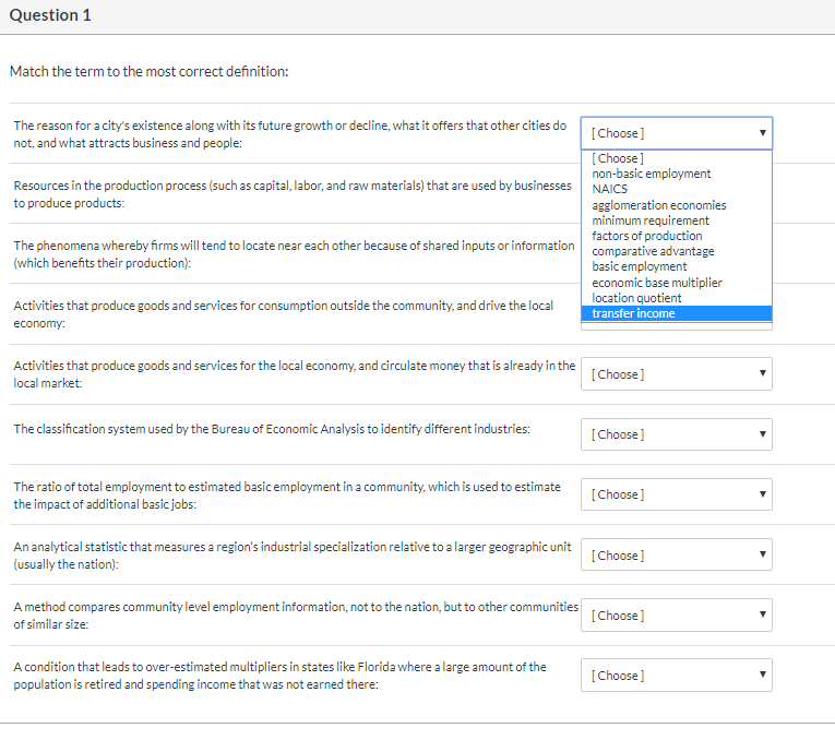 Please help me answer all the questions! Thanks. Question 1 Match