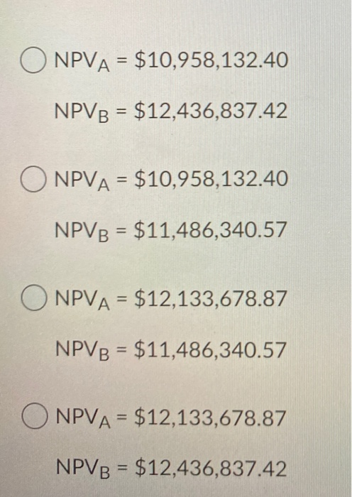 the following net cash flows in millions): 0 1 2 3 Project