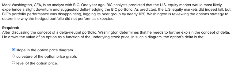 Mark Washington, CFA, is an analyst with BIC. One year ago,
