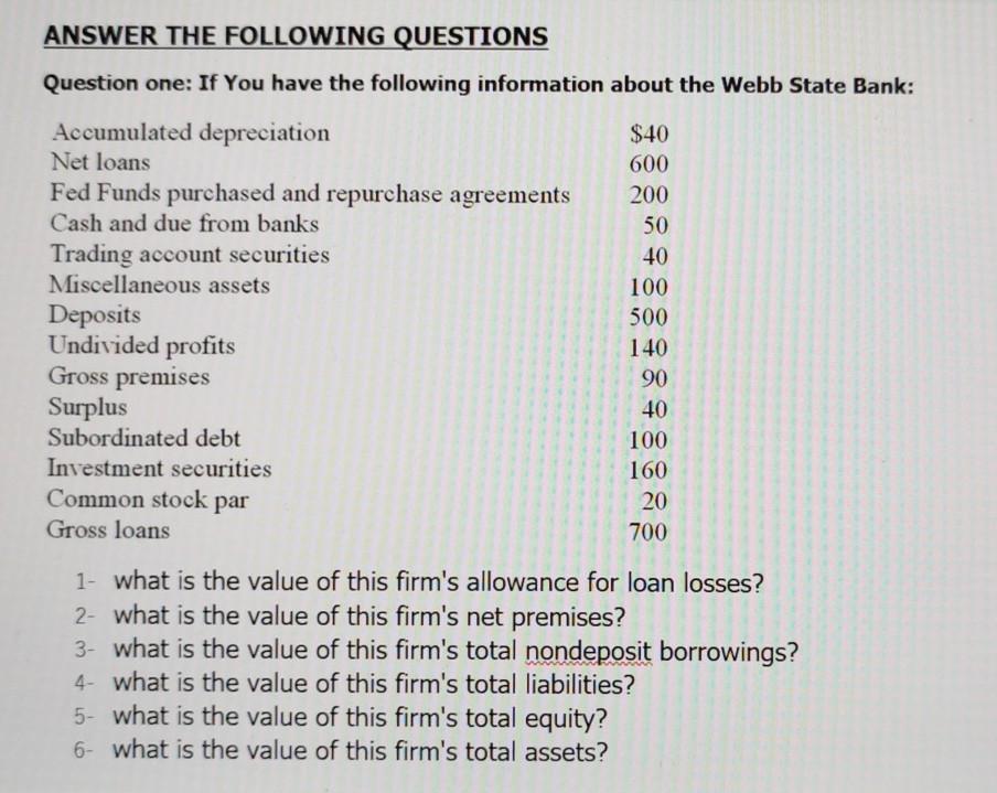  With the steps please ANSWER THE FOLLOWING QUESTIONS Question one: If