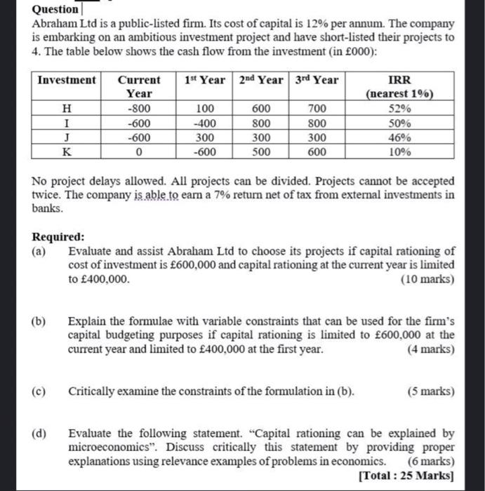 pls answer d) only plsssss , in hurry need, tq. Question Abraham