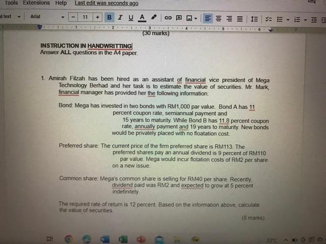  Tools Extensions Help Last edit was seconds ago al text Arial