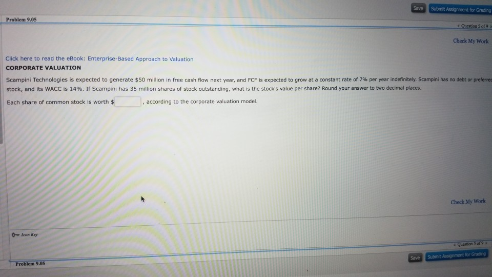 for C (intrinsic value today) pl3ase show work as I can't figure