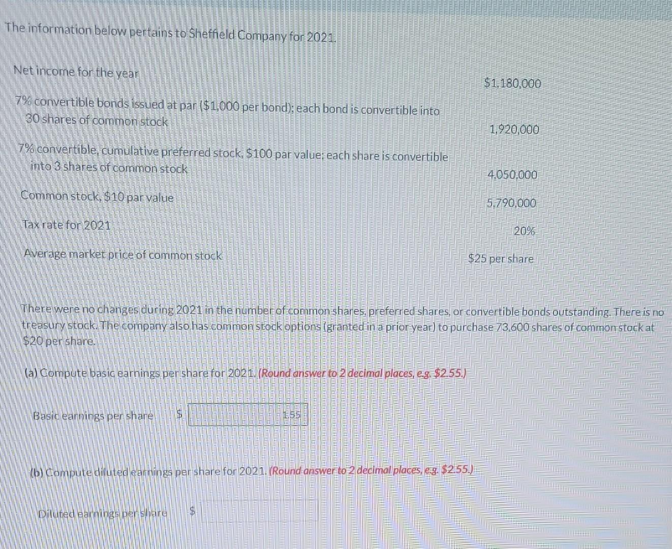 I need help in computing the diluted earnings per share for