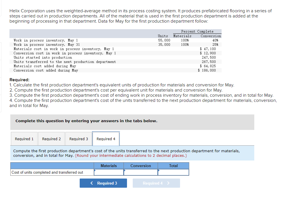 first production department is added at the beginning of processing in that
