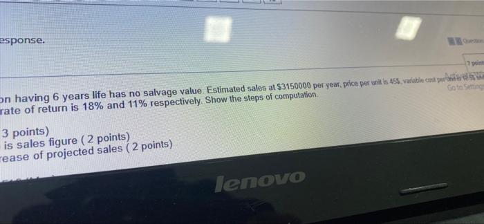 a project that costs $2.58 million having 6 years life has no