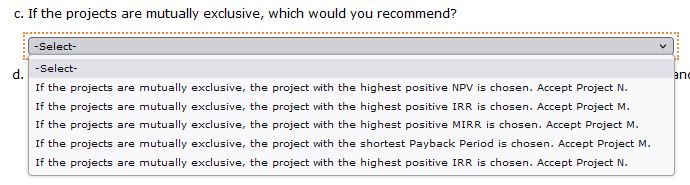 Notice that the projects have the same cash flow timing pattern. Why