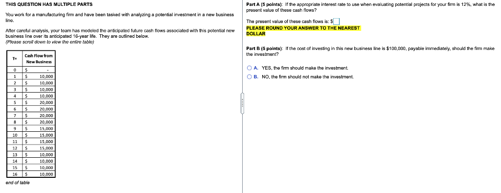 THIS QUESTION HAS MULTIPLE PARTS You work for a manufacturing firm