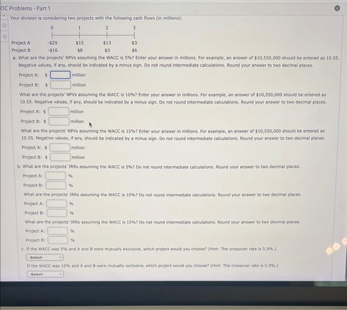  please help on this problem. thank you! Your division is considering