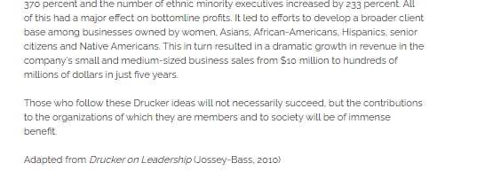 See Corporate Responsibility? by Frances Hesselbein June 09.2010 (Editor's note: This post