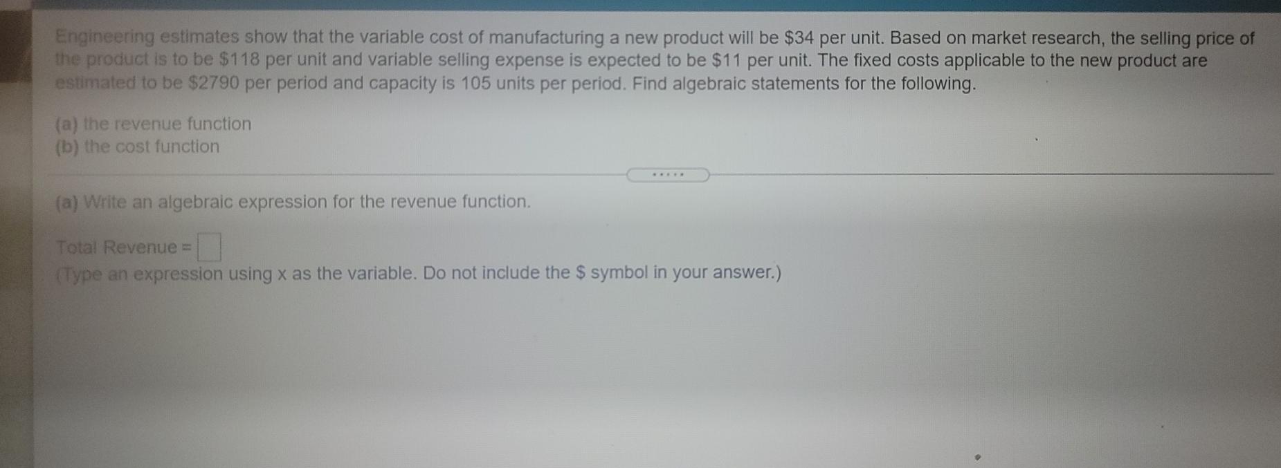 a new product will be $41 per unit. Based on market research,