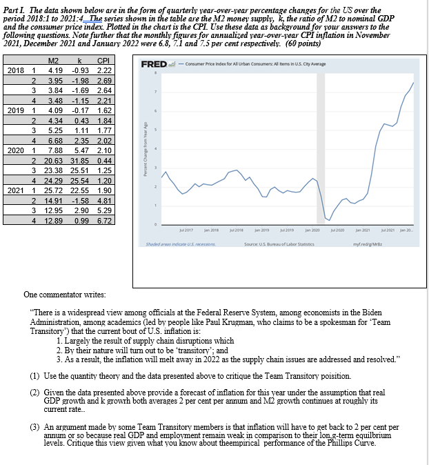  2 7 4 Part I The data shown below are in